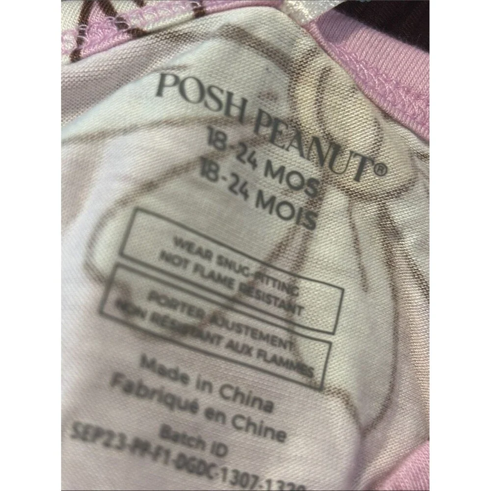 NEW Posh Peanut Daisy bamboo pajama set size 18-24 months